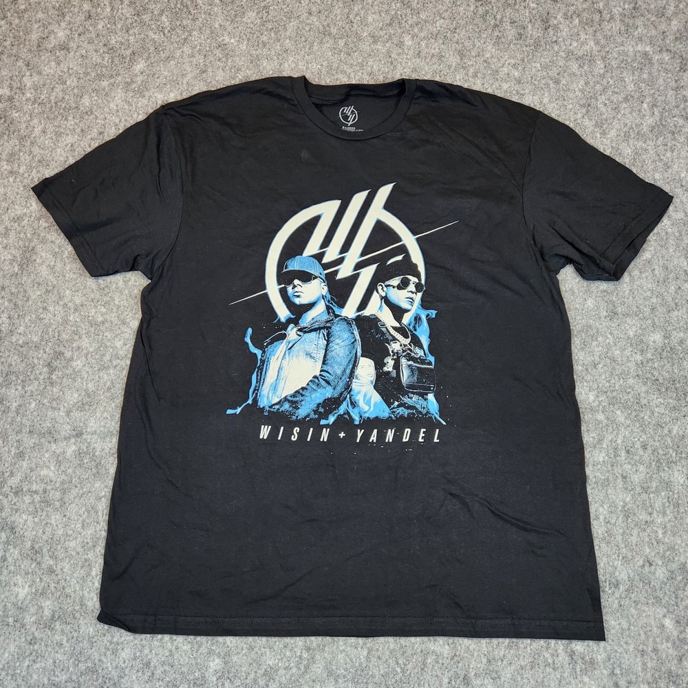 Wisin Yandel Ultima Mision World Tour T Shirt Men XL Black Reggaeton Concert